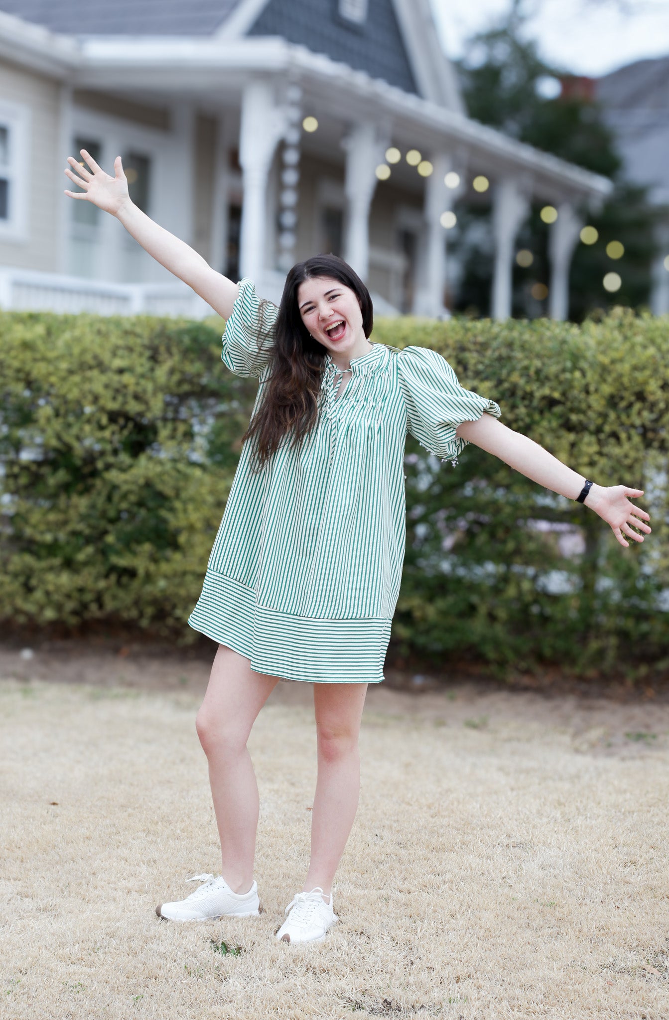 By the Score Board Pintuck Dress in Green - Shoppe3130