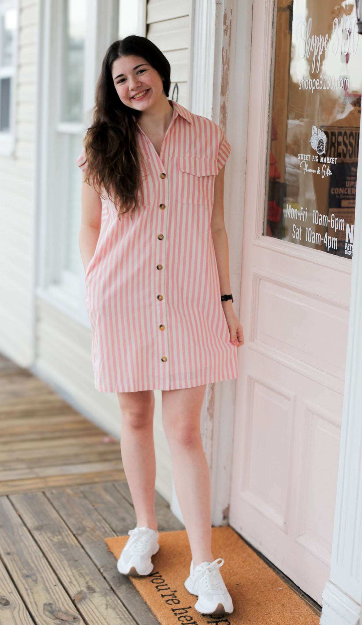 Candy Stripe Pocketed Dress - Shoppe3130