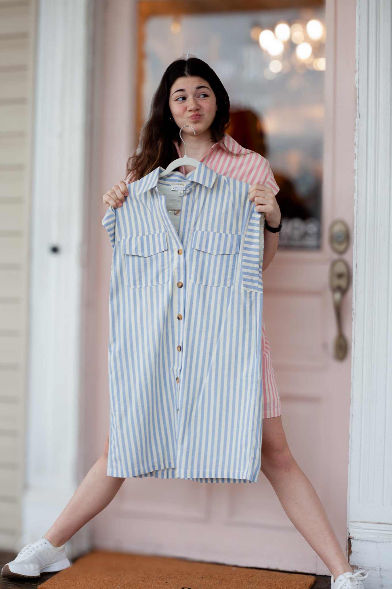 Candy Stripe Pocketed Dress - Shoppe3130