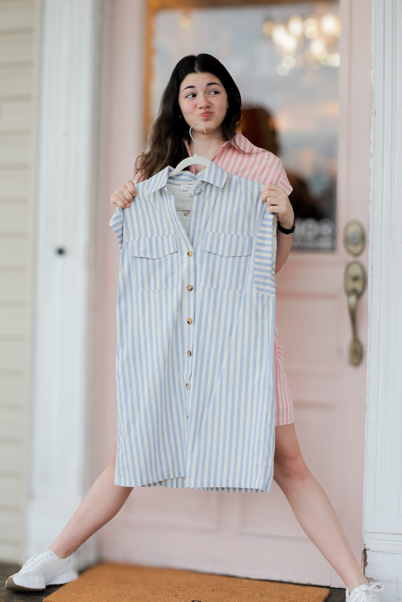 Candy Stripe Pocketed Dress - Shoppe3130
