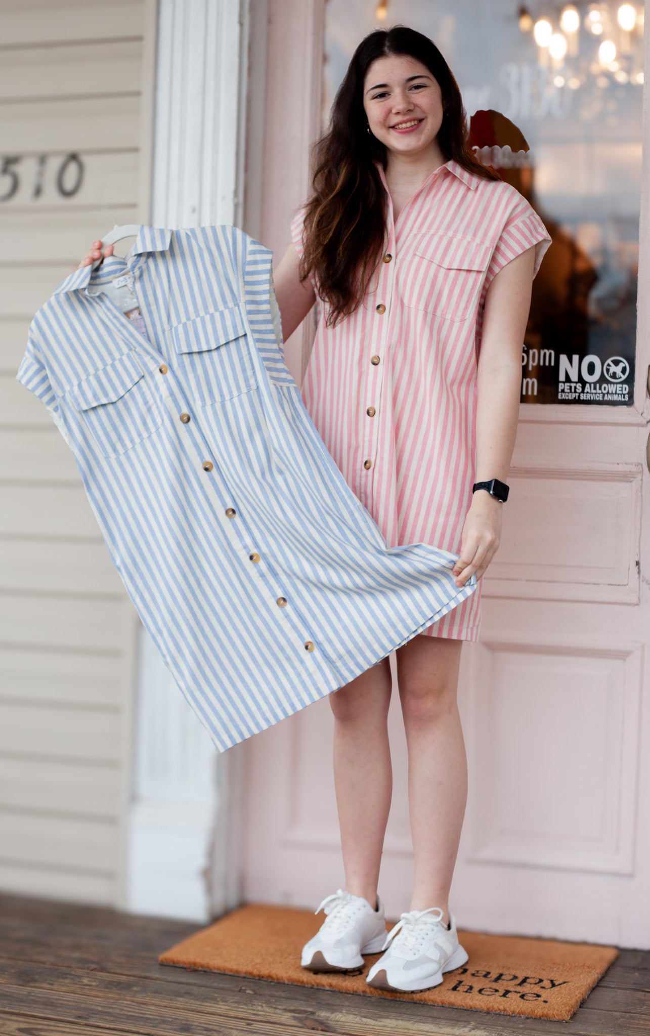 Candy Stripe Pocketed Dress - Shoppe3130