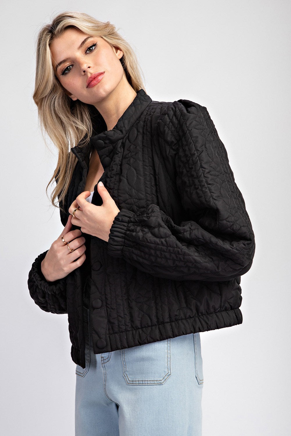 Black Quilted Lux Jacket