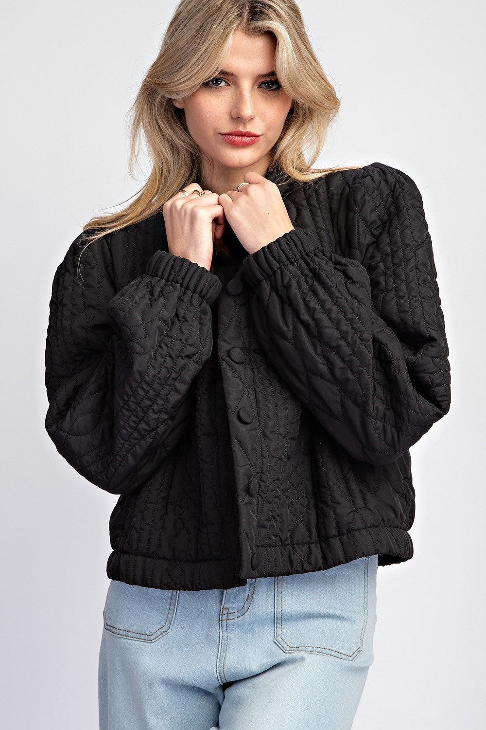 Black Quilted Lux Jacket