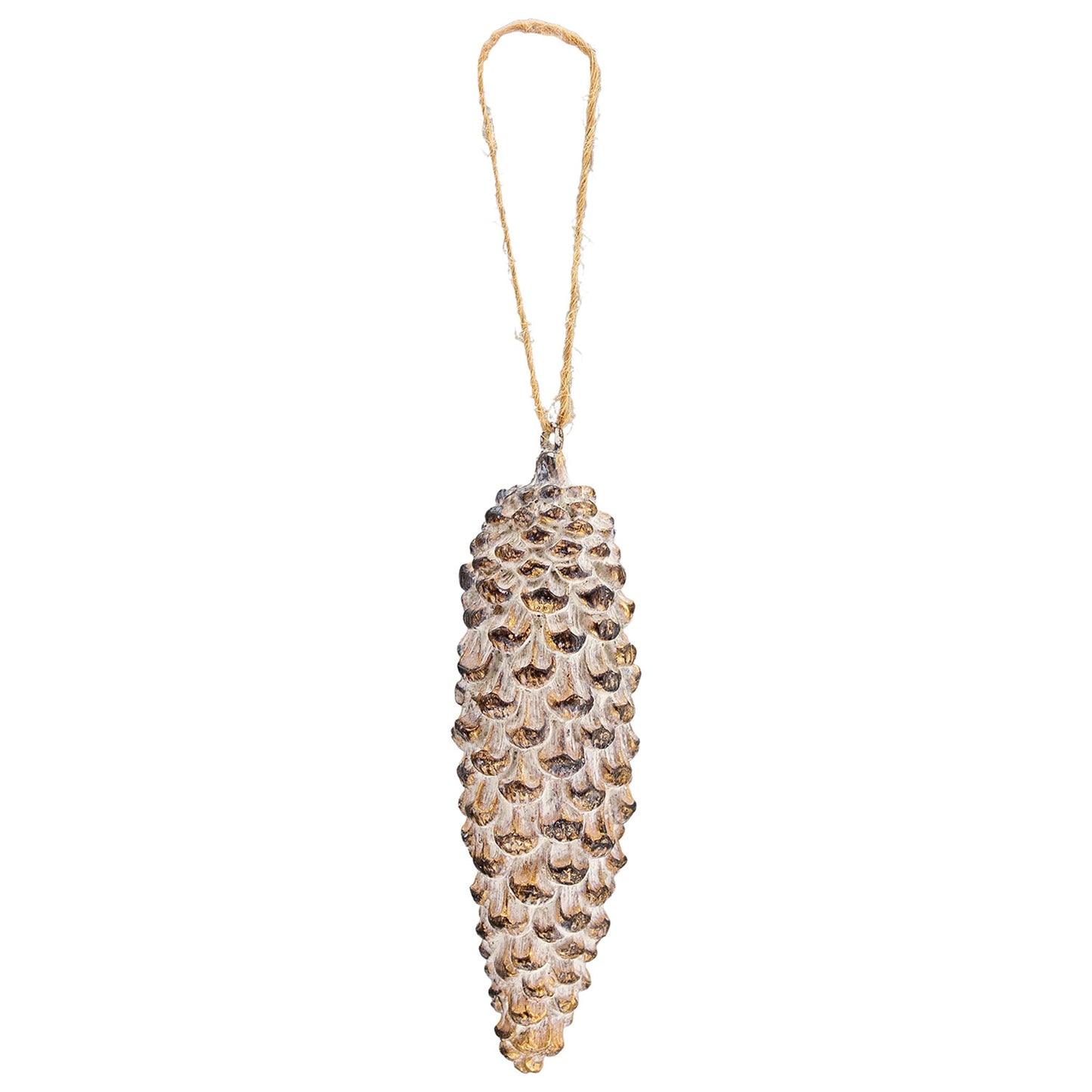 Skinny Golden Resin Pinecone Ornament - 5 inches