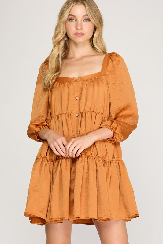 Hello Pumpkin Satin Dress