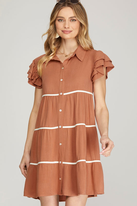 Sharing Sunsets Button Down Dress