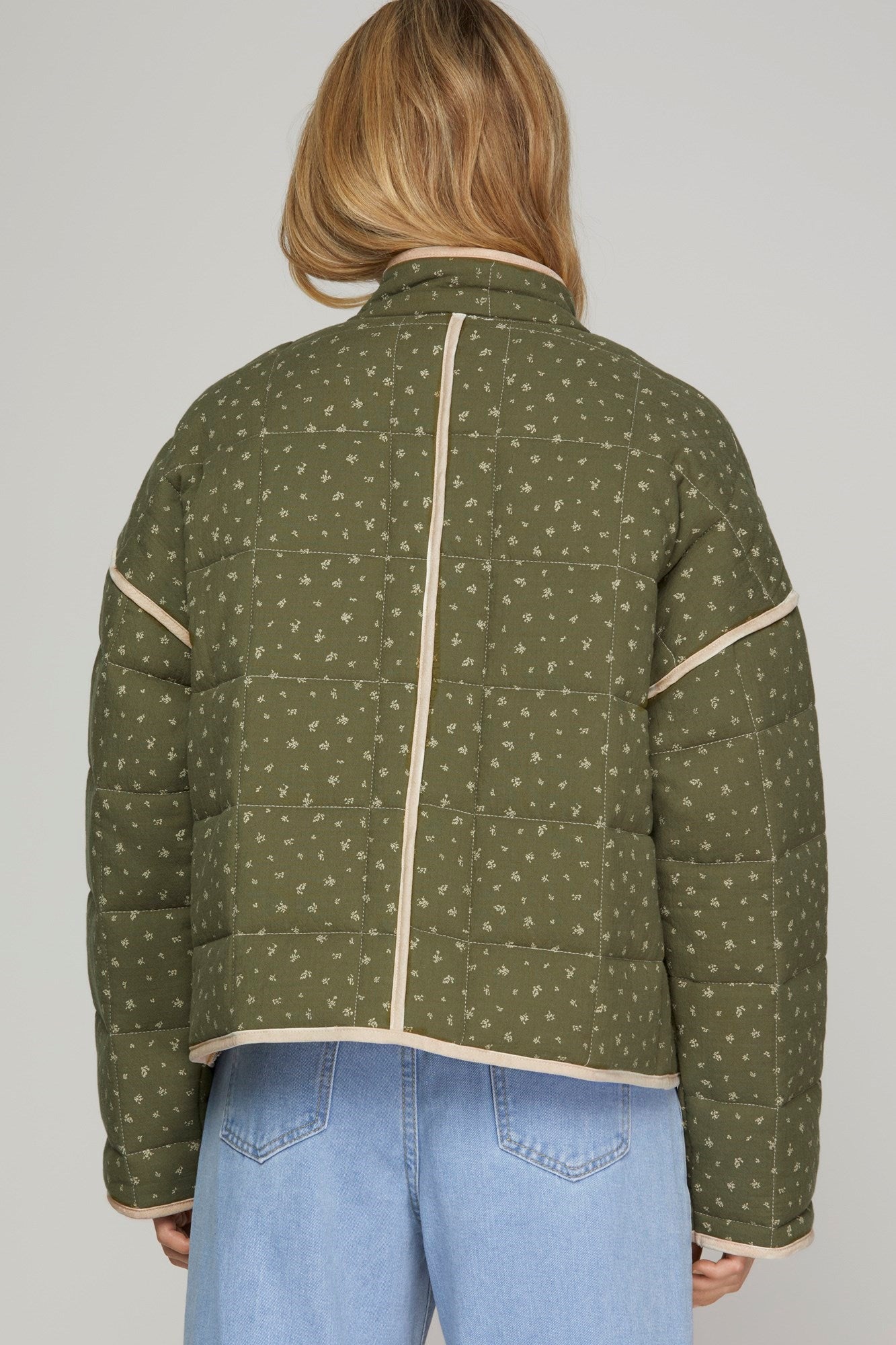 Quilted Olive Rose Jacket