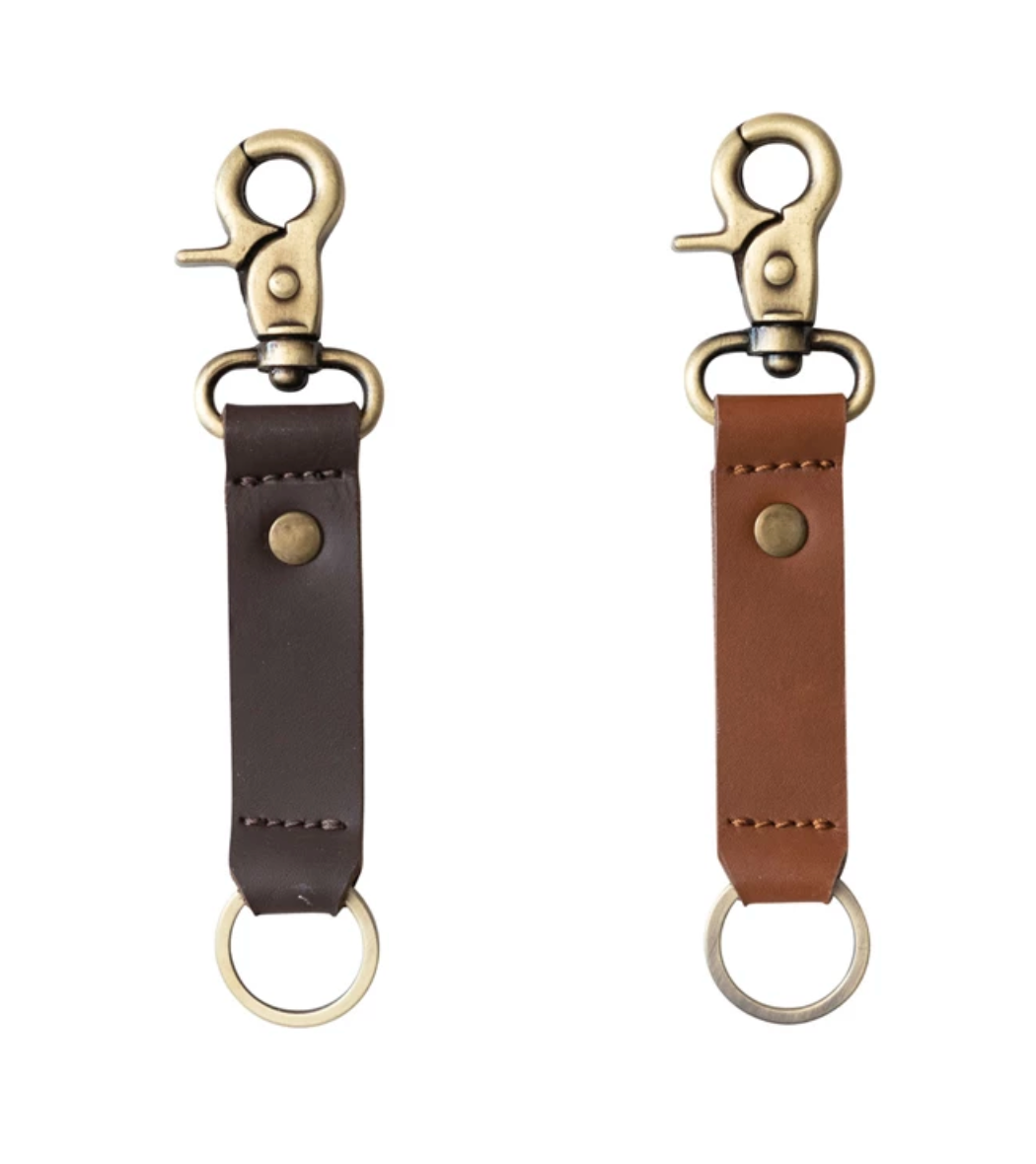 Leather & Metal Keychain