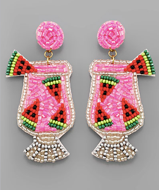 You Are One In A Melon Drink Seed Bead Earrings