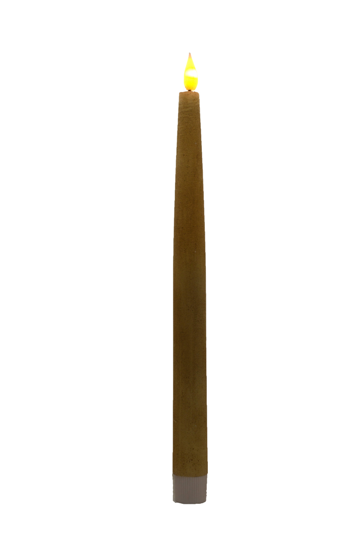 LED Brown Realistic Tapered Candle