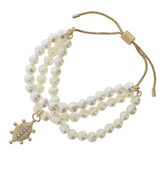 Quinn Pearl and Gold Bracelet Set