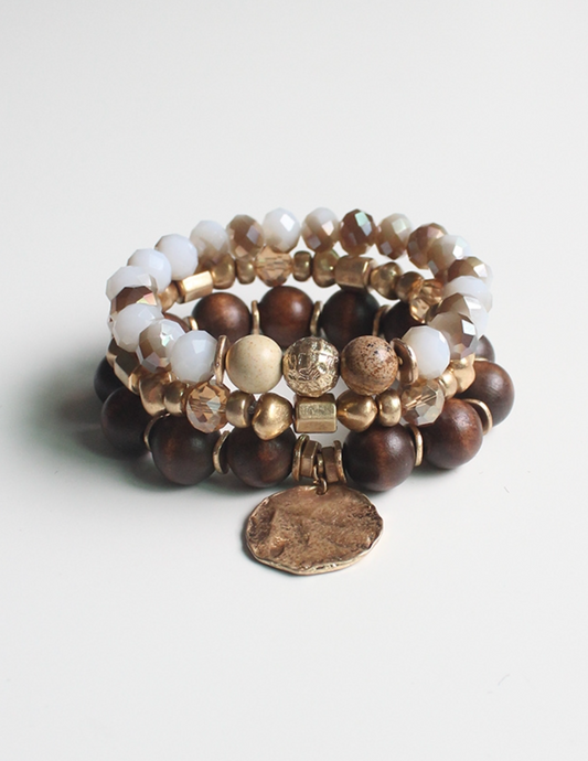 Beside You Bracelet Set With Natural Stone