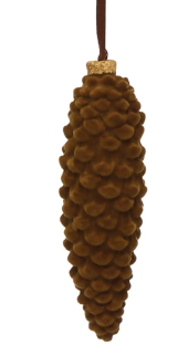 Brown Flocked Pinecone Pick - Boutique 23