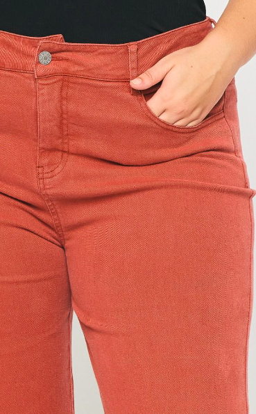 Rust Cropped Super Soft Denim Jeans