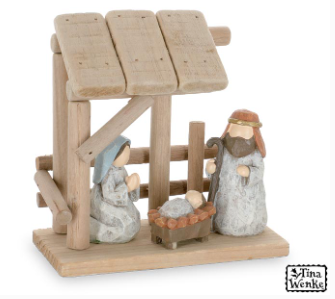 Holy Family Shelf Sitter Wood and Resin