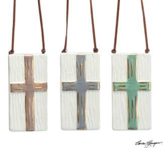 Raised Cross Soft Colors Ornament