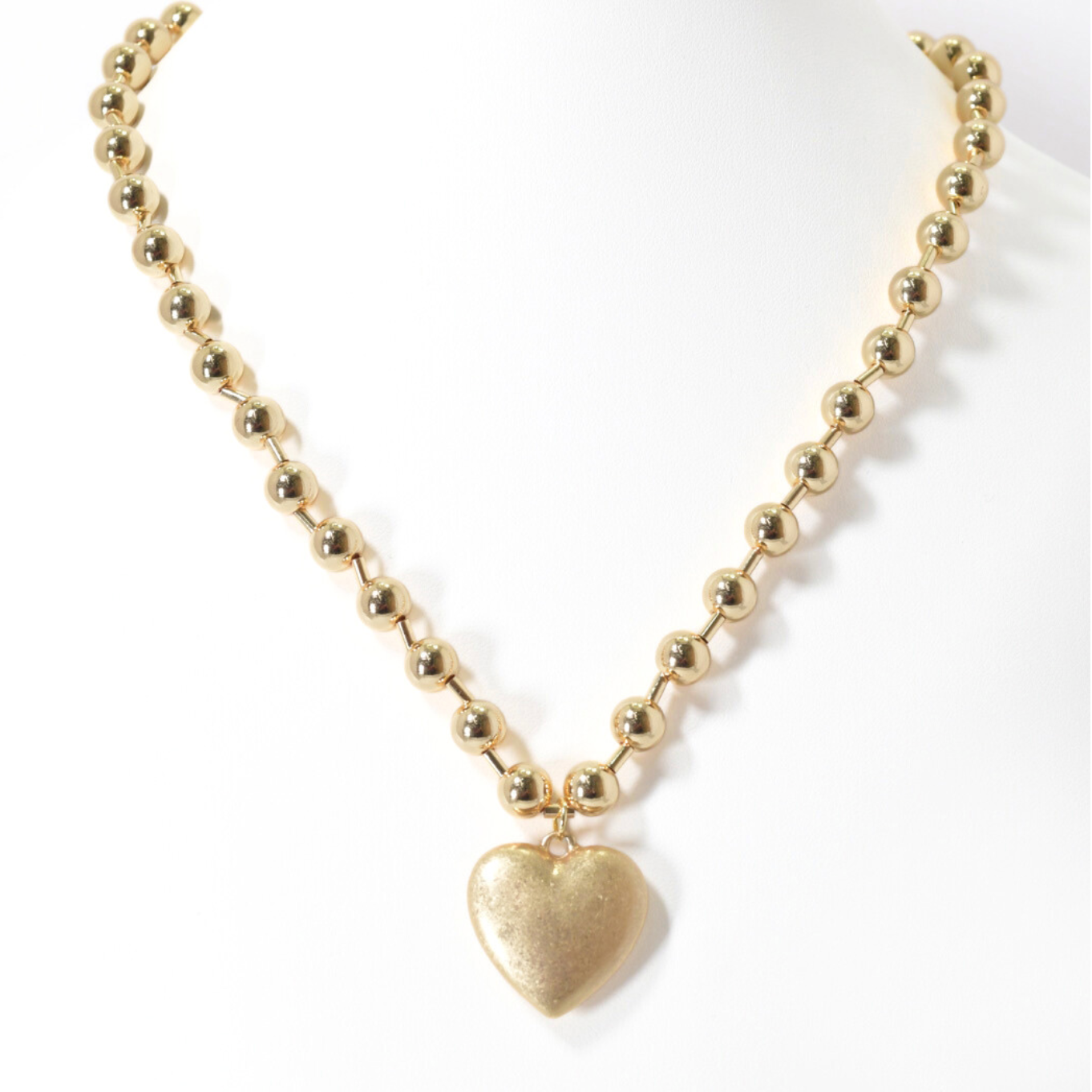 Waverly Worn Gold Heart Charm Necklace