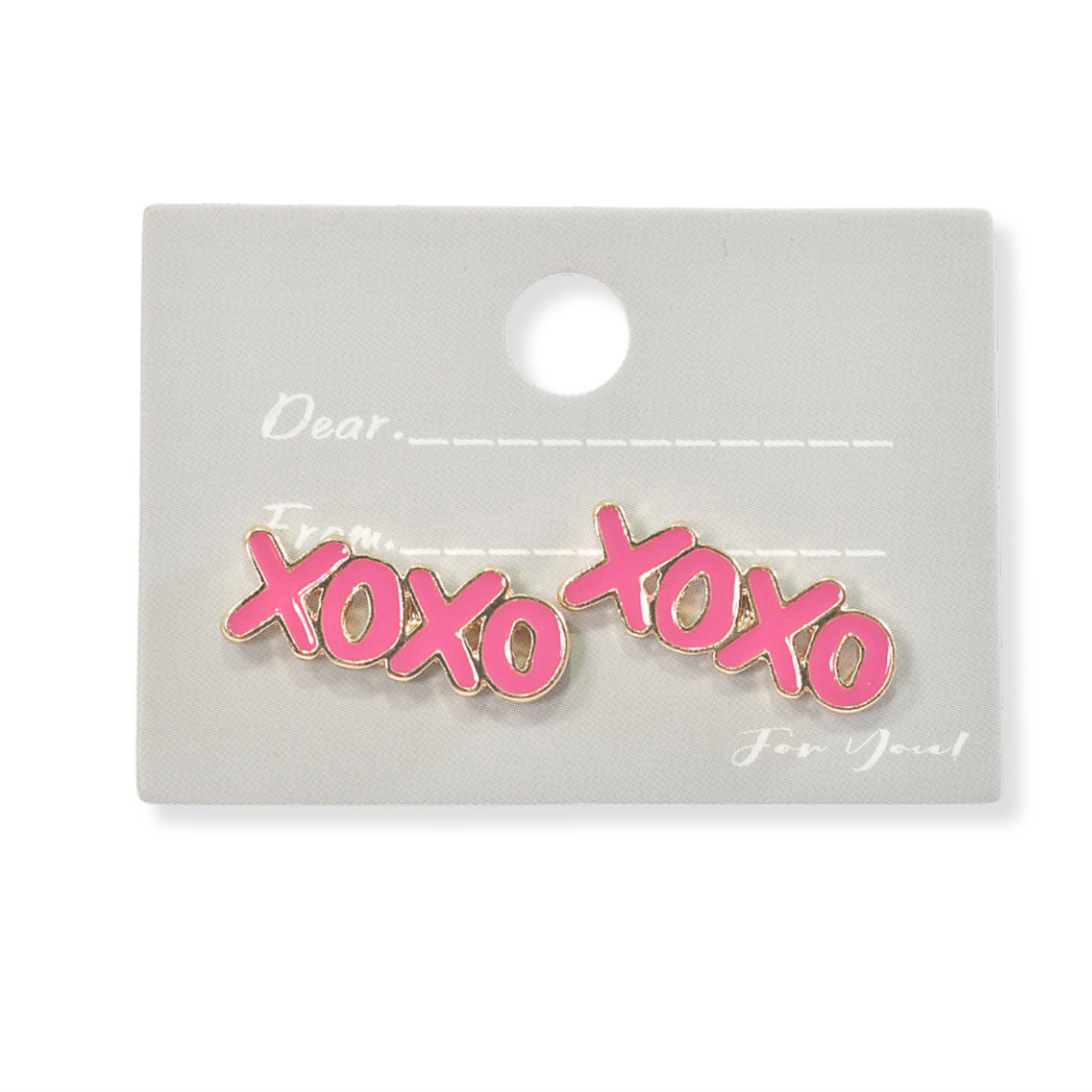 XOXO Enamel Stud Earrings