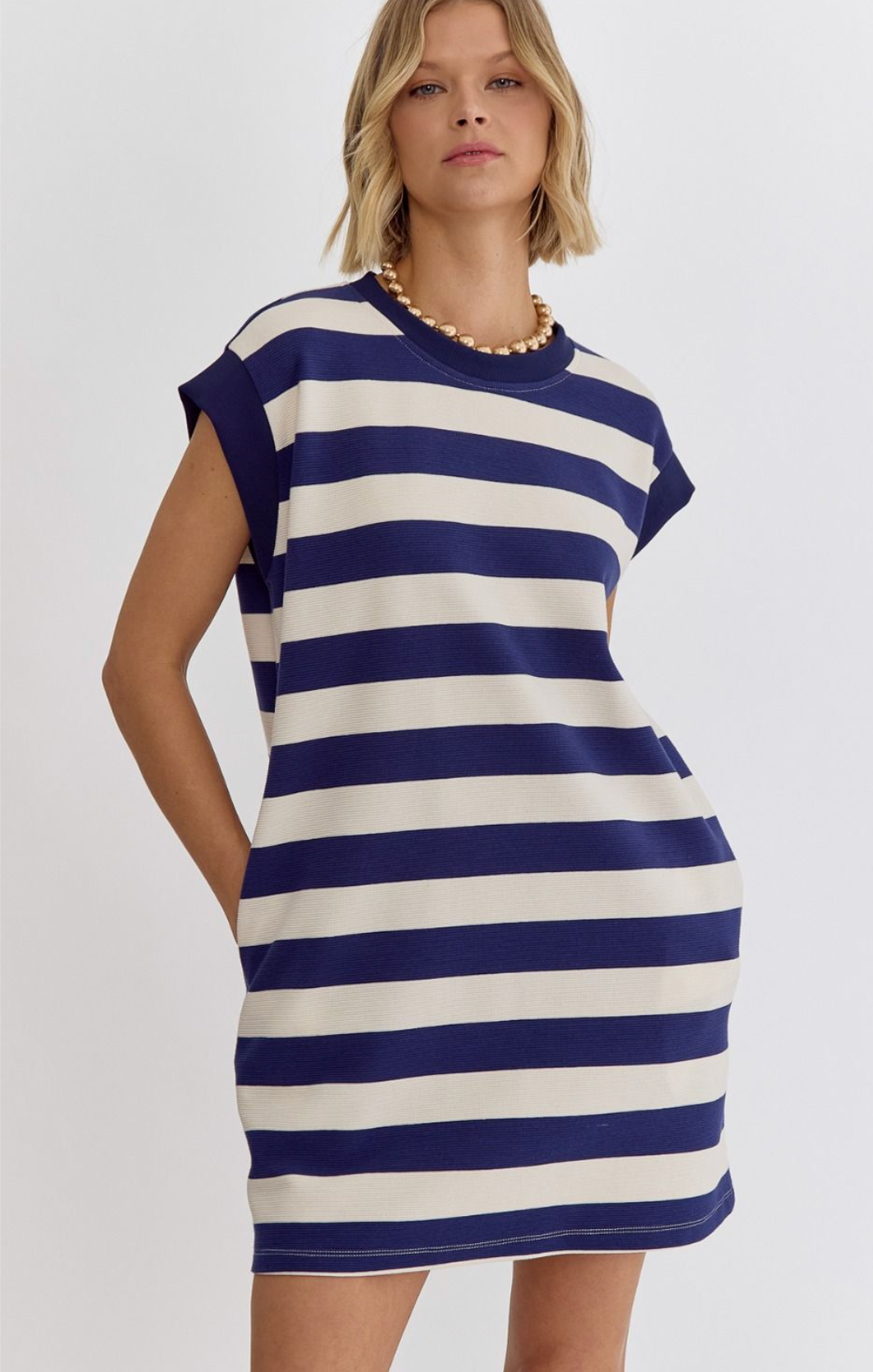 Tell Your Story Stripe Sleeveless Mini Dress