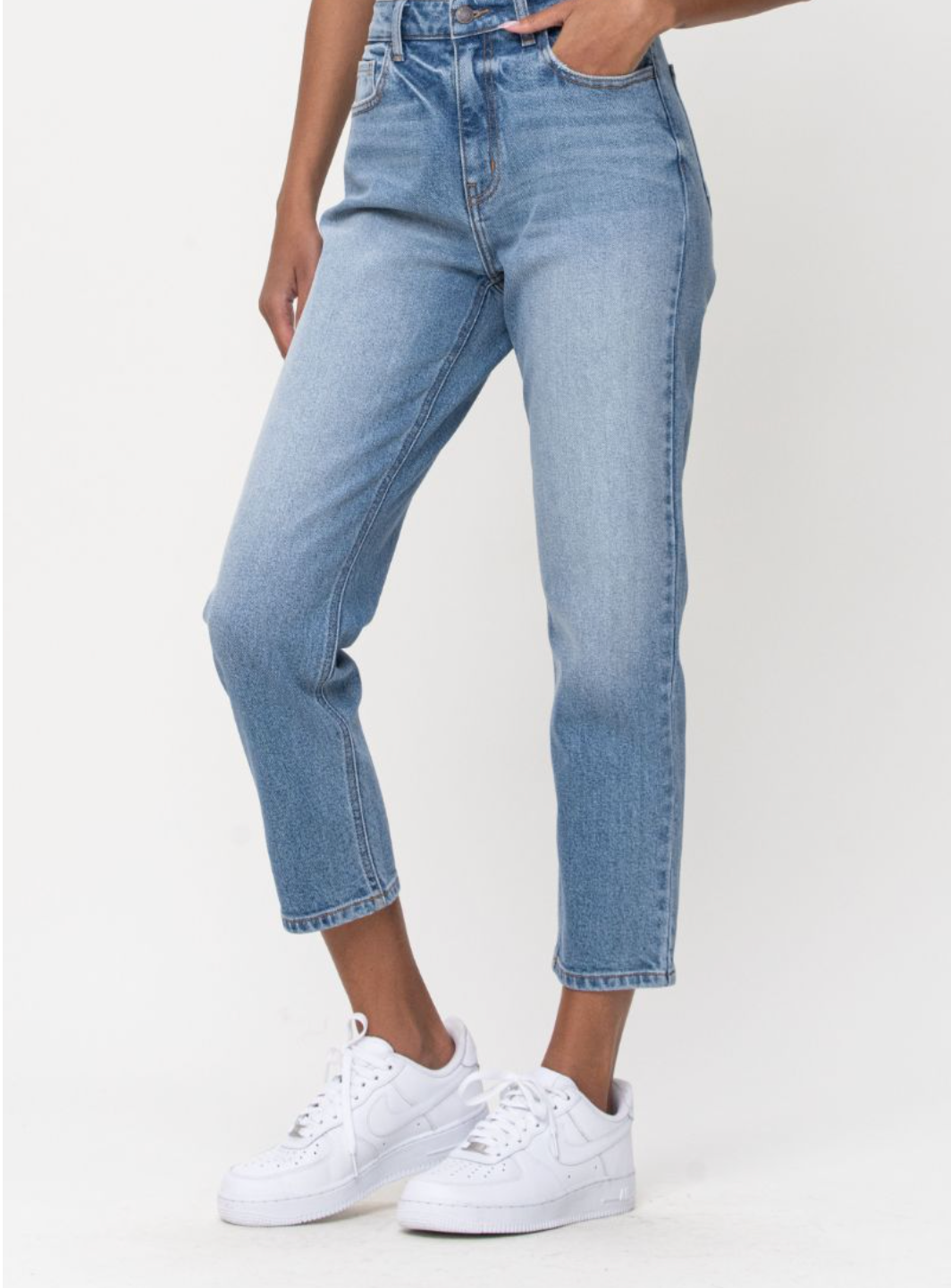 High Rise Basic Crop Straight Cello Jeans