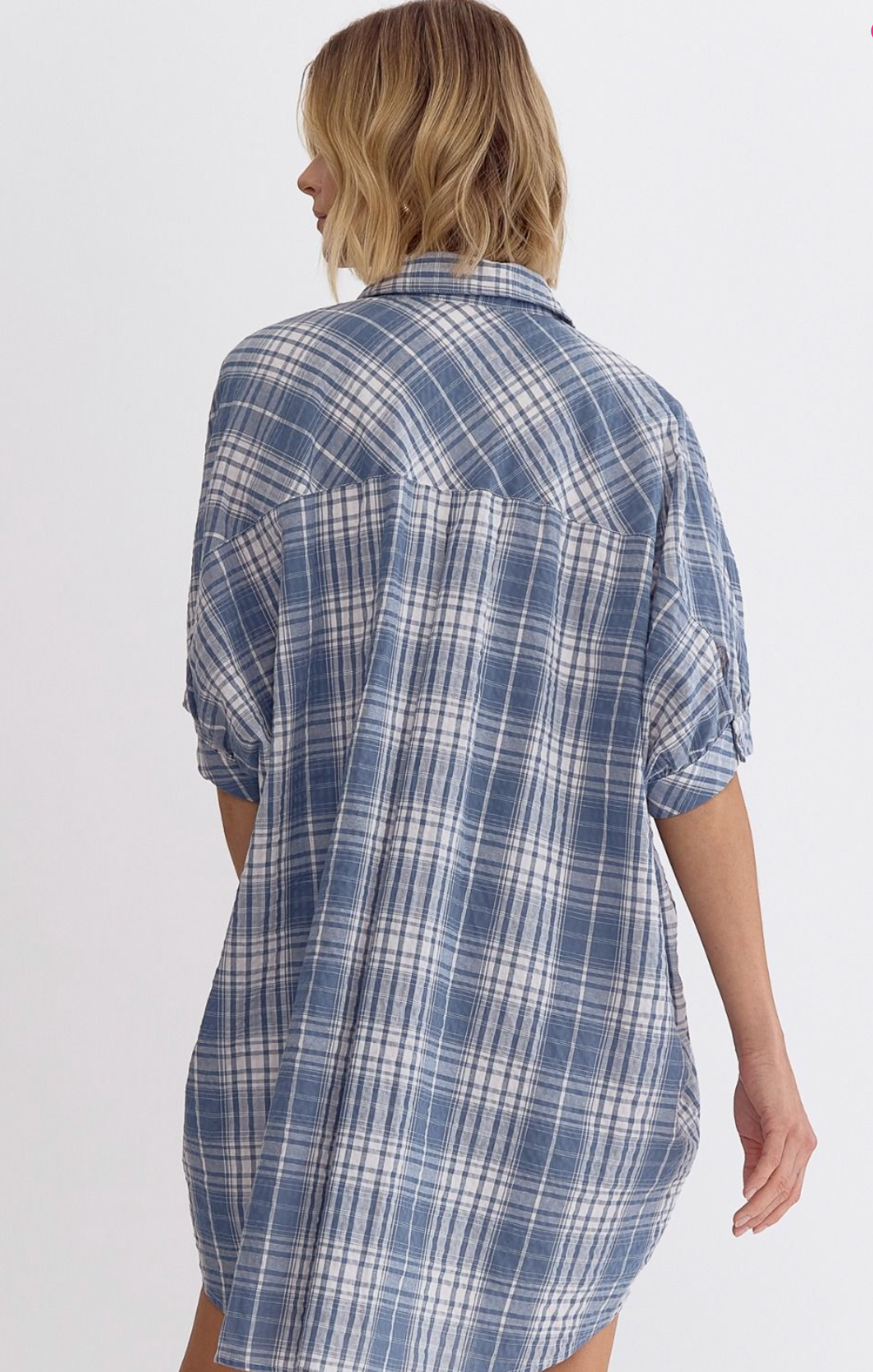 Get Together Plaid Chambray Dress