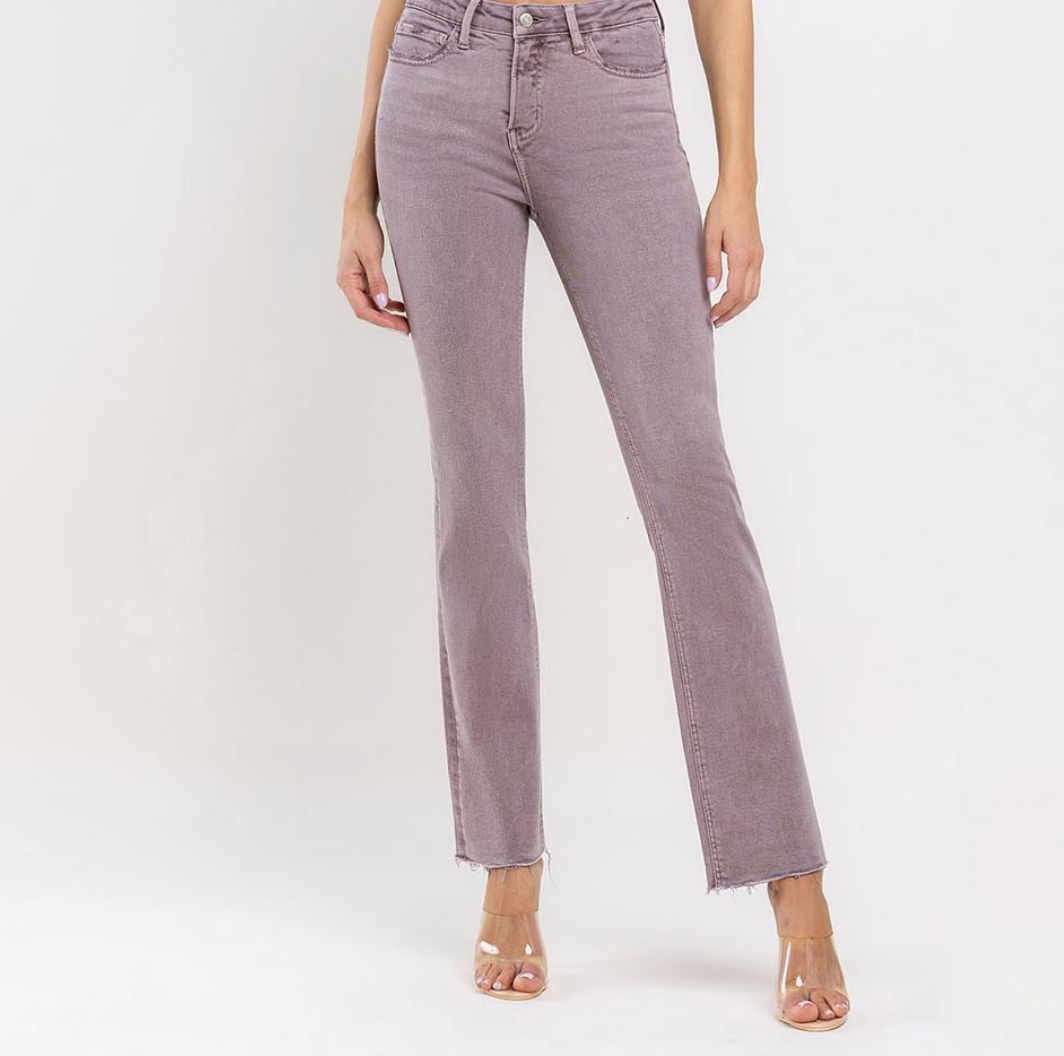 Curvy Burnt Rose Vervet Mid-Rise Cropped Bootcut Jeans