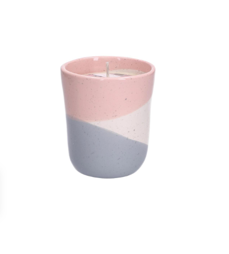 Sweet Grace Pink Ceramic Swirl Candle
