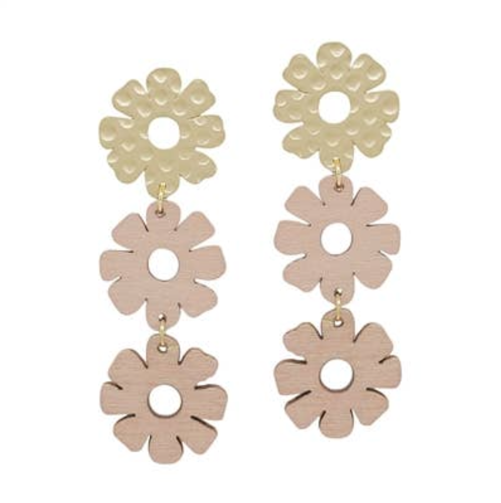 What Wood I Do Without You Flower Earrings