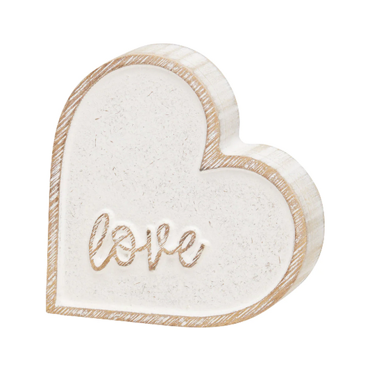 Love Carved Heart Shelf Sitter