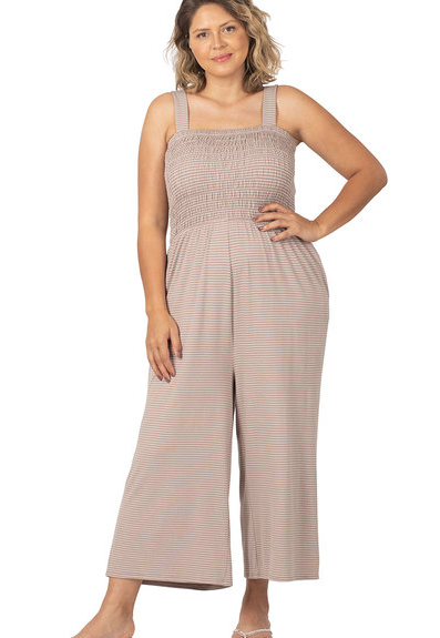 Curvy Just Something About You Striped Jumpsuit