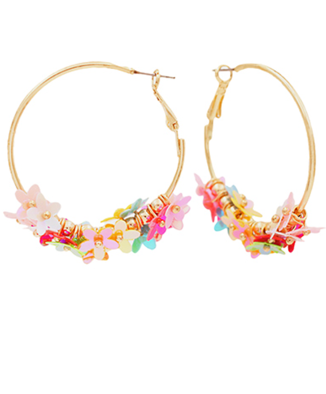 My Sequin Moment Flower Hoop Earrings