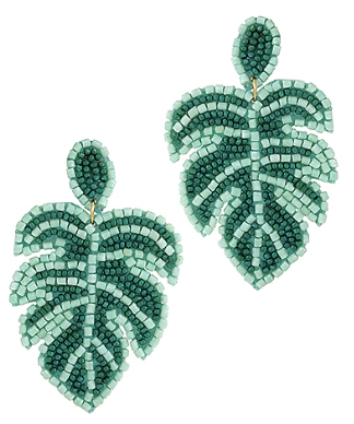 I Be-leaf In You Monstera Seed Bead Earrings