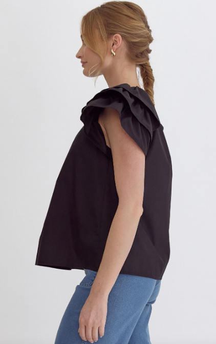 I'm Just A Girl Ruffle Sleeve Top