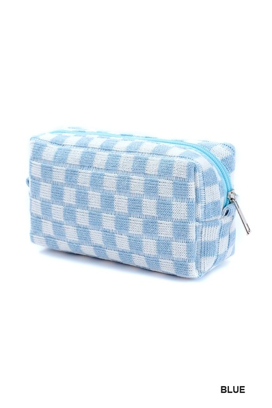 Let's Just Go Checkered Cosmetic Bag