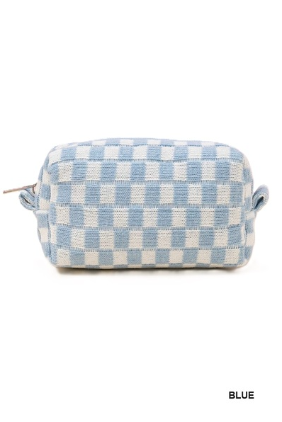 Let's Just Go Checkered Cosmetic Bag