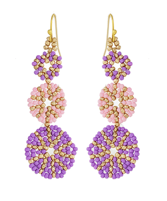 Ashlyn Seed Bead Disk Drop Earrings