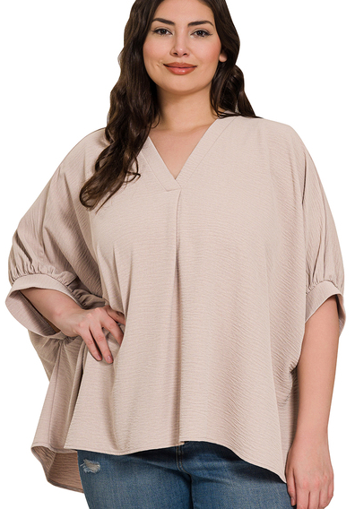 Curvy Perfect Moments Puff Half Sleeve Top