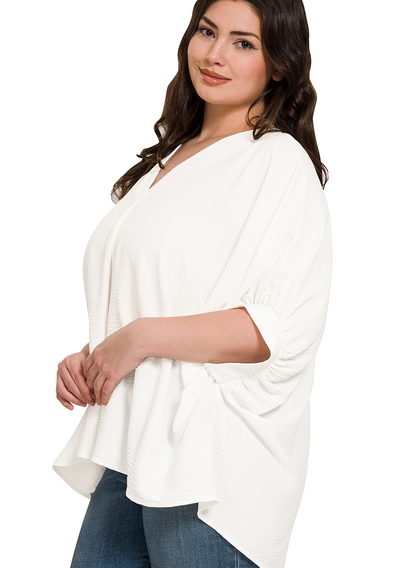 Curvy Perfect Moments Puff Half Sleeve Top