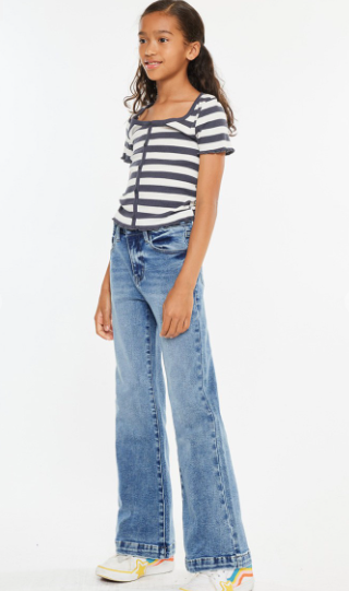 KanCan Youth High Rise Wide Leg Flared Denim