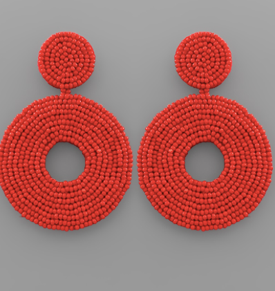 Circle Up Solid Beaded Earrings