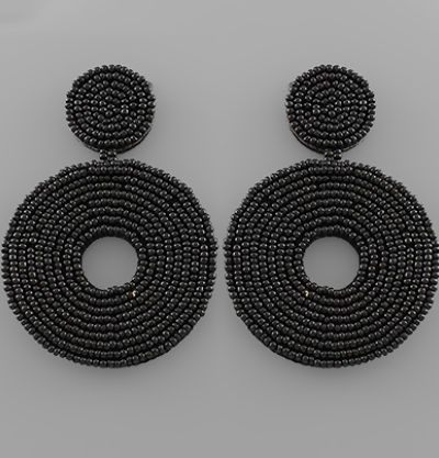 Circle Up Solid Beaded Earrings