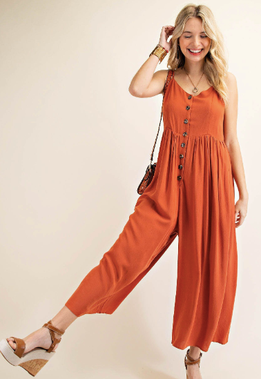 Nattie Cropped Jumpsuit in Curvy