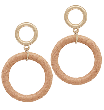 Kayden Raffia Wrapped Earrings