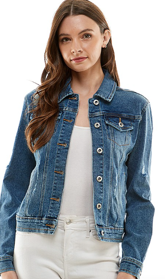 Go To Distressed Denim Jacket