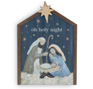 Oh Holy Night Wooden Wall Hanger