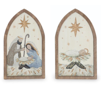 Cream and Gold Holy Family Shelf Sitter