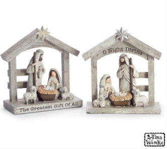 Resin Nativity Holy Shelf Sitter