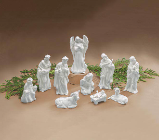 White Porcelain Nativity Set