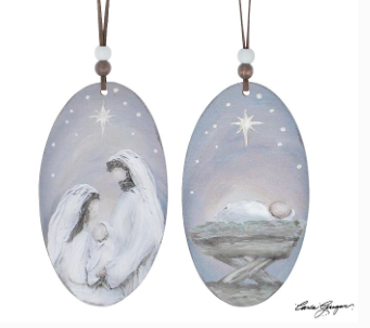 Hand Painted Holy Family Ornament