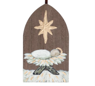 Baby Jesus Arch Wood Ornament